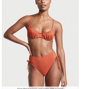 Victoria's Secret Rust Orange Ruched Bikini Set